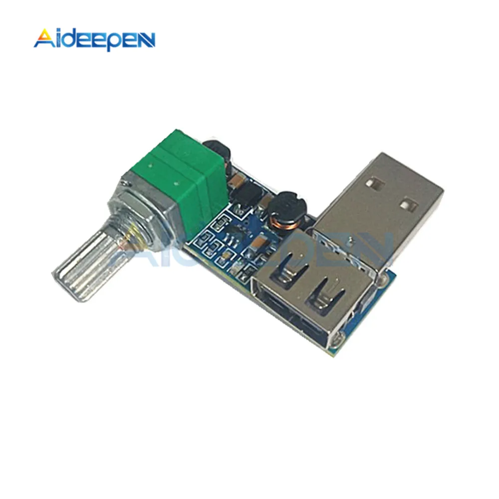 2 шт. DC 5 в микро USB вентилятор бесступенчатый регулятор скорости с переключателем