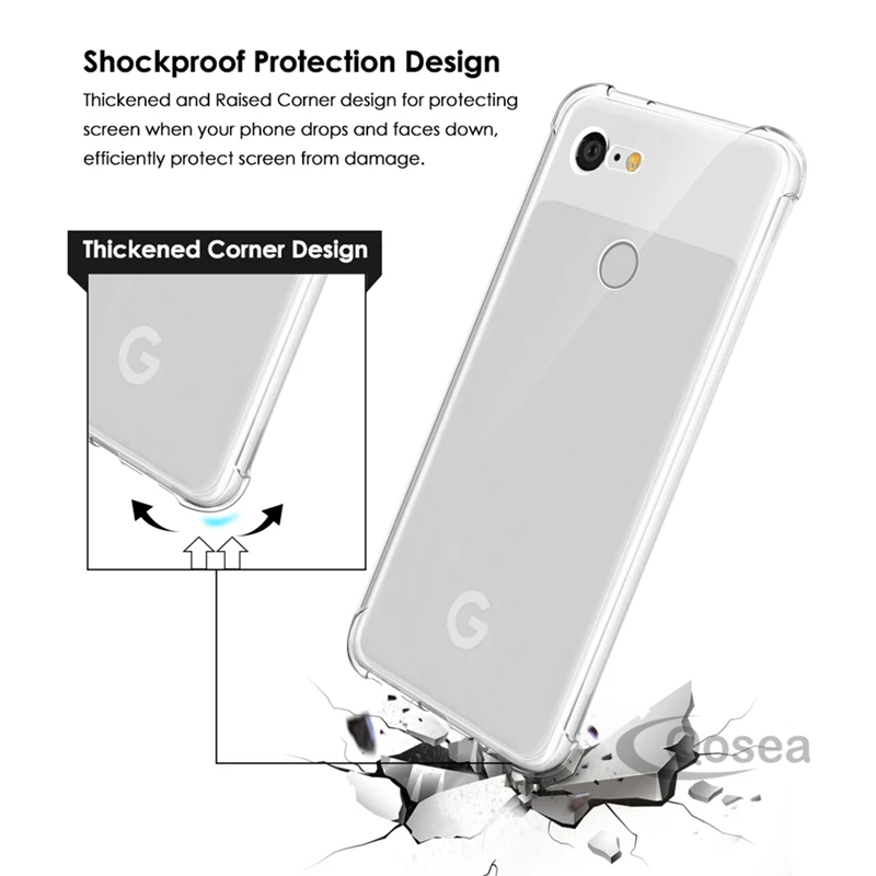 Qosea для Google Pixel 3 XL чехол прозрачный тонкий мягкий силиконовый Ультра прозрачная