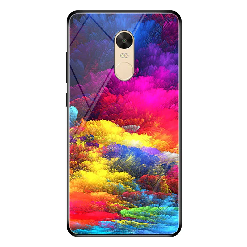 Для Xiaomi Redmi Note 4X чехол из закаленного стекла с принтом для 4 Мягкий защитный ТПУ