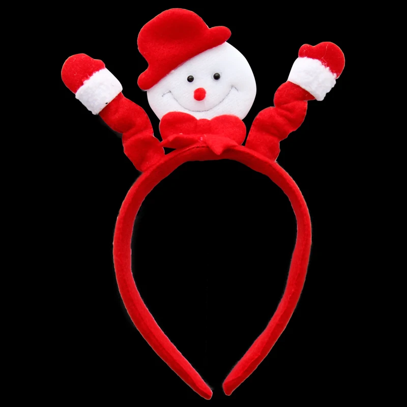 Snowman A Рождественские повязки на голову с весенним снеговиком, Санта Клаусом, оленем, медведем, головной убор для вечеринки, костюм для выступлений для детей - Цвет: Snowman A