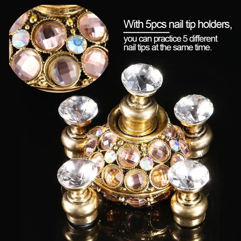 

New Magnetic Nail Tip Practice Stand Base Nail Art Display Manicure Tools 5 pcs Nail tips holders Nails Accessories