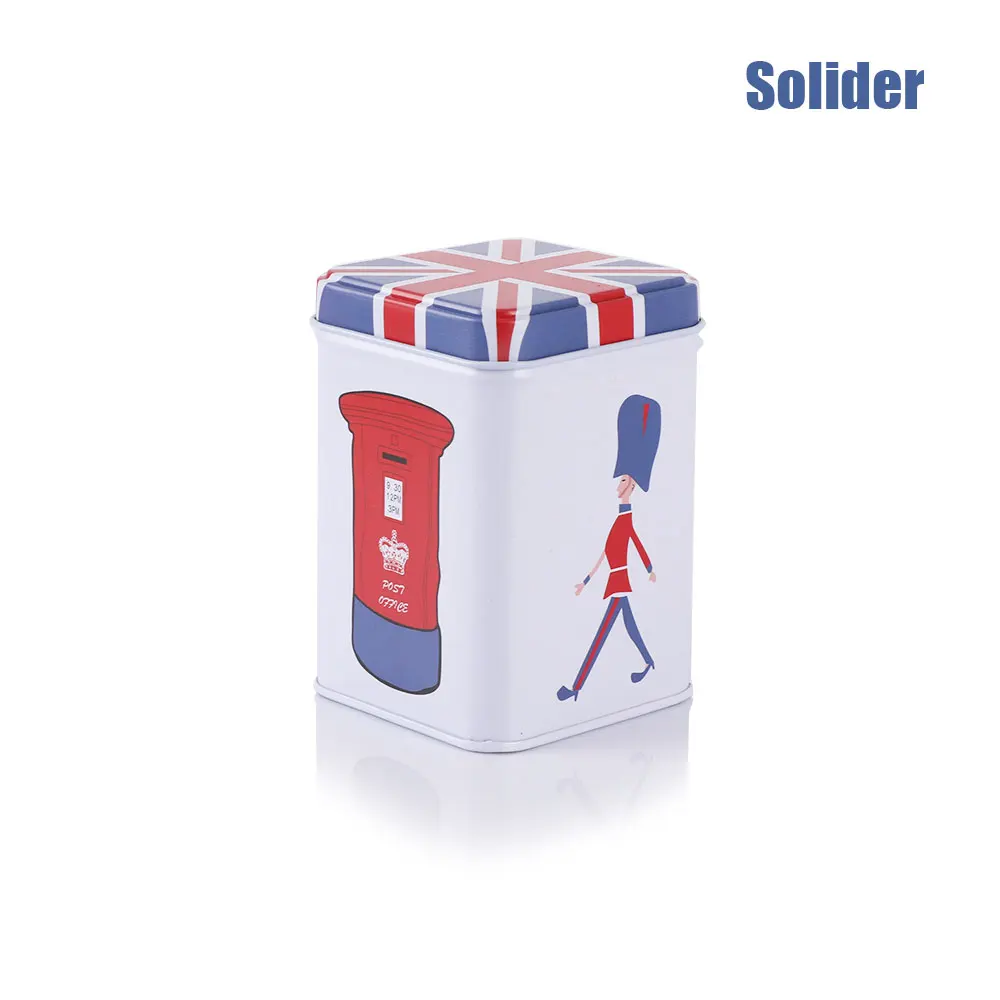 soldier 1 шт. металлическая конфетная телефонная будка, жестяная коробка, оловянные украшения, железная чайная монета, декоративная квадратная коробка, чехол для дома, декоративная коробка - Цвет: soldier