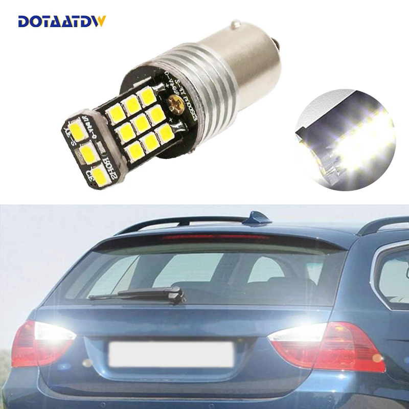 DOTAATDW 1x Новые Белые 1156 BA15S P21W светодиодный автомобиль лампа обратный светильник