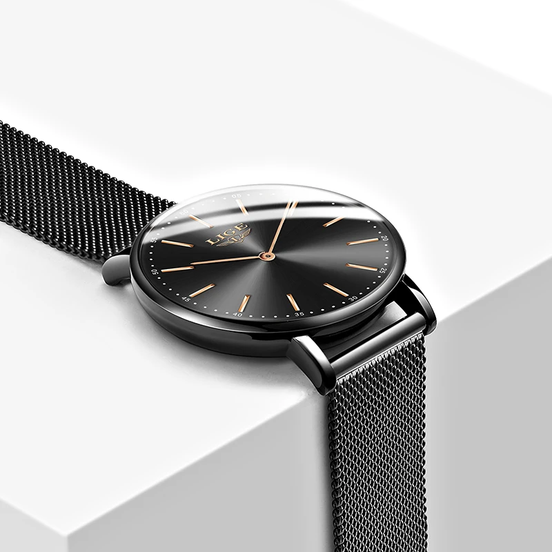 LIGE Mens Watches Top Brand Luxury Quartz Wristwatch Men Ultra-Thin Mmesh Belt LowKey Simple Watch Sport Clock Relogio Masculino | Наручные