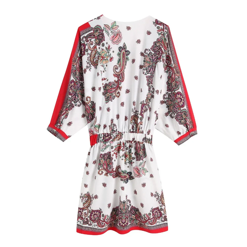 Женское Короткое платье рубашка с рукавами летучая мышь на шнуровке и талии