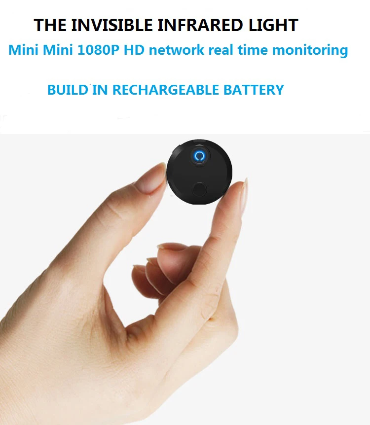 VRFEL HDQ15 круглая мини беспроводная камера HD 1080P Мини ip сетевая 12 инфракрасного