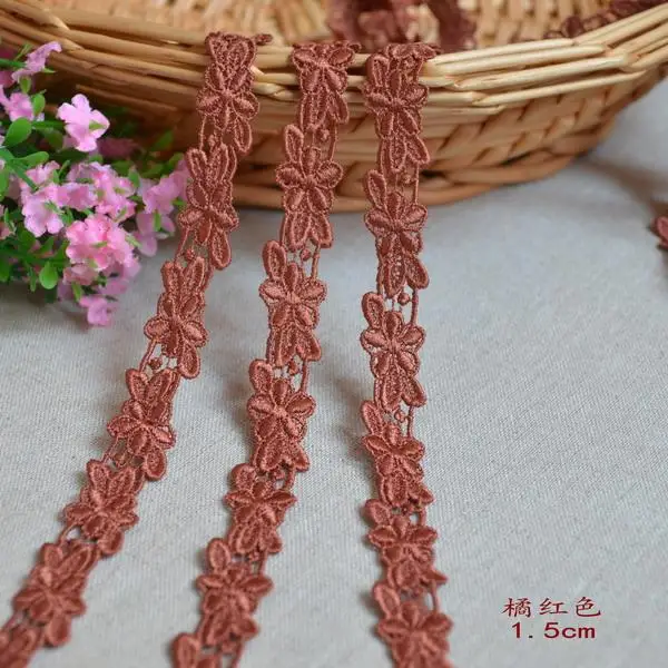 1 метр оранжевый красный водорастворимый кружево вышивка кружева Сделай Сам [1 5