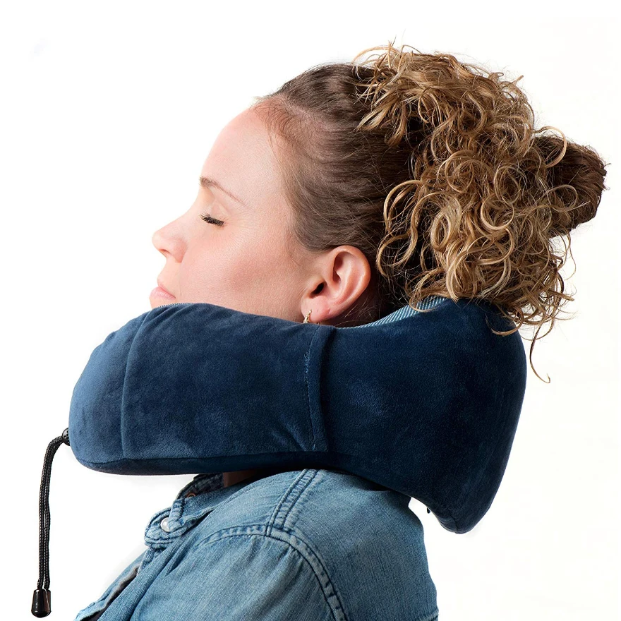 

QCZX Adjustable Travel Pillow Set Pure Memory Foam U-shaped Pillow Airplane\Car\Bus Compact U-Shaped Neck Support Pillow D40