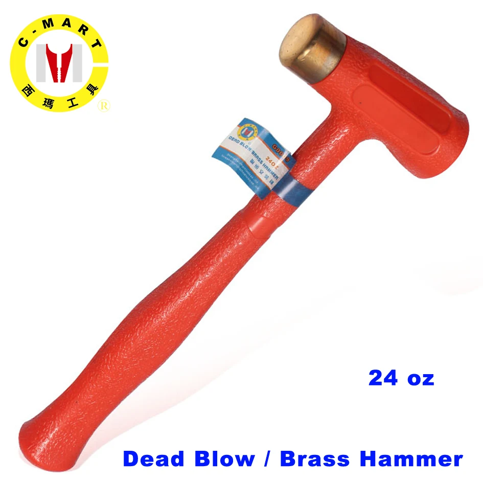 C MART tools 24 oz Dear Blow/латунный молоток Красный медный круглый пластиковая ручка