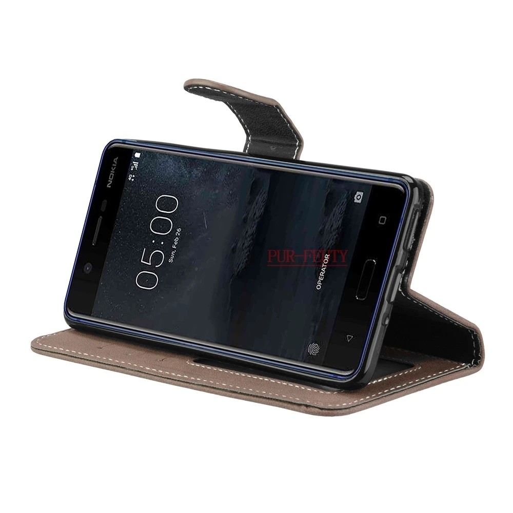 Флип-чехол для Nokia5 TA-1053 TA-1024 чехол для телефона кожаный чехол для Nokia 5 Global Dual TA 1053 черный кошелек силиконовый чехол для сотового телефона s