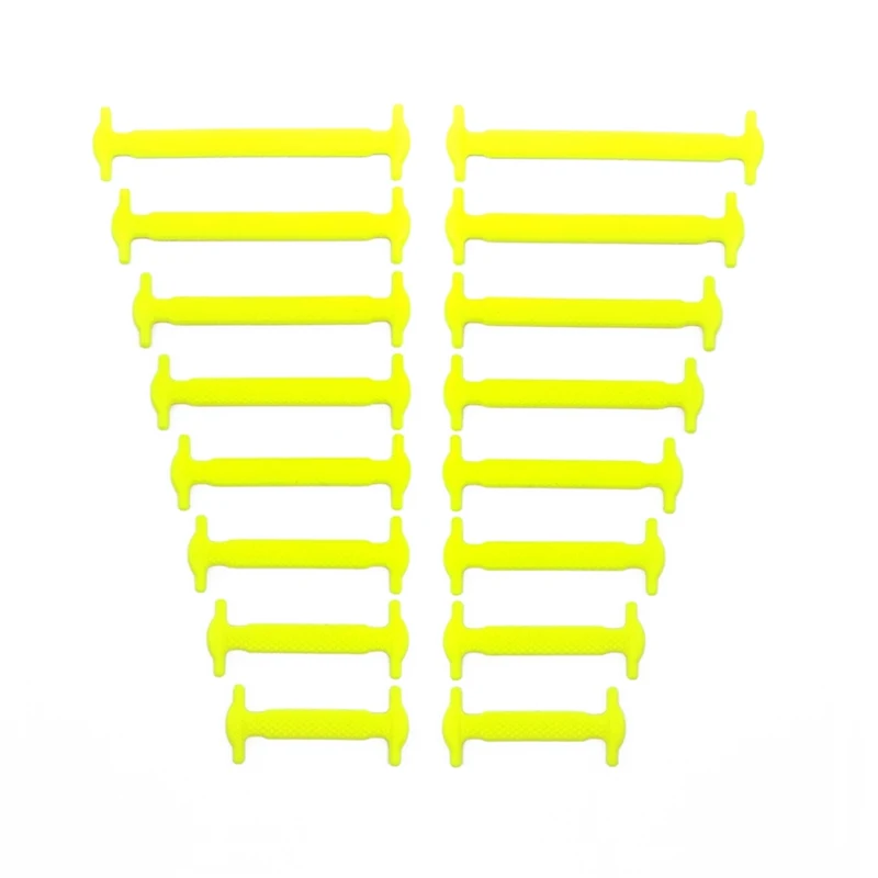 C Yellow 16pcs 16 шт./лот 8 Размеры творческие многоцветной твердое шнурки без завязок унисекс эластичные силиконовые шнурки для всех кроссовки G003 - Цвет: C Yellow 16pcs