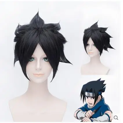 Uchiha Sasuke Японский парик Наруто Uchiha Sasuke/Deidara желтый парик/Uchiha Itachi черный longUzumaki Наруто Парик Гаара парик - Цвет: Uchiha Sasuke