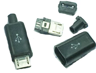 10pcs Micro black 10 шт. MICRO USB Мужской 5P Тип сварки разъем адаптер DIY Kit Черный Белый USB штекер 5PIN 5-контактный USB зарядное устройство разъем для зарядки - Цвет: 10pcs Micro black