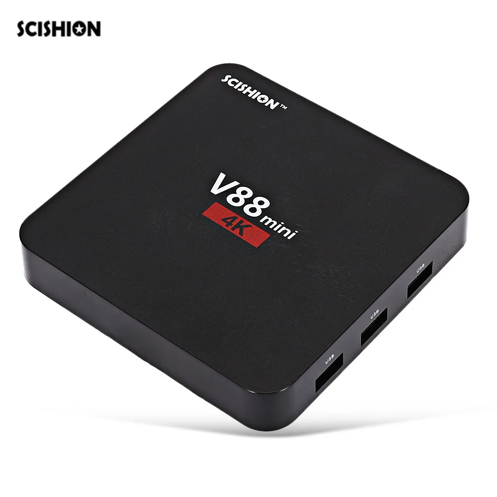 SCISHION V88 мини Smart ТВ коробка RK3229 Мали 400 на 4 жилы Android 6 0 1 ГБ + 8 12 В 5A 32Bit Антенна