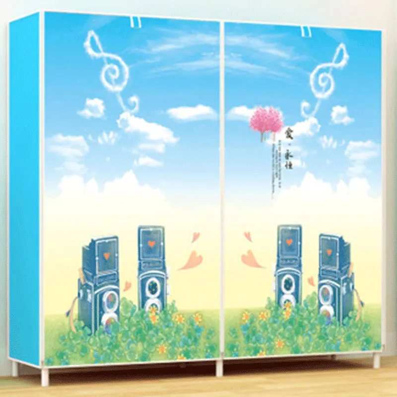 Пылезащитный шкаф для обуви с мультипликационным рисунком двухрядный