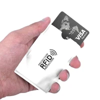 5pcslot card case 100 genuine anti scan credit rfid card protective anti magnetic holder bag wholesale