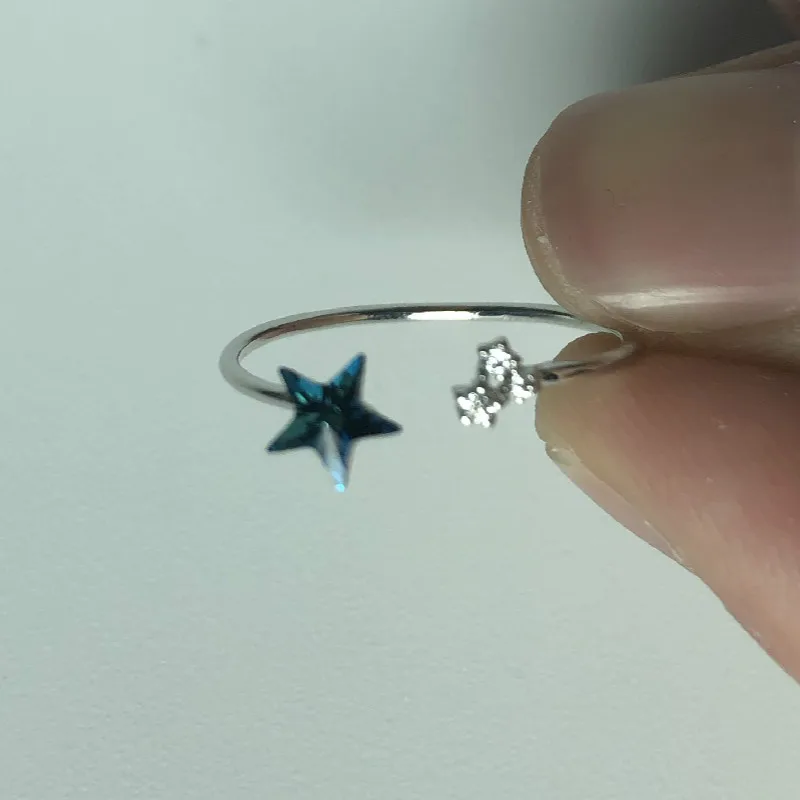 Женское кольцо с кристаллами Bule Открытое цирконием 2018 модное ювелирное изделие