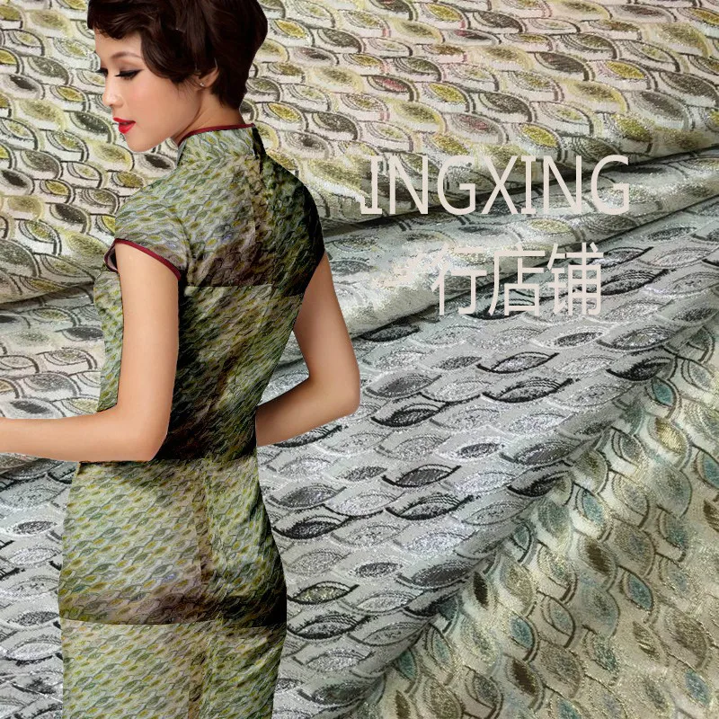 

New fashion jacquard brocade fabrics Premium wave scales Jacquard fabric skirt cheongsam Chinese brocade fabric clothes