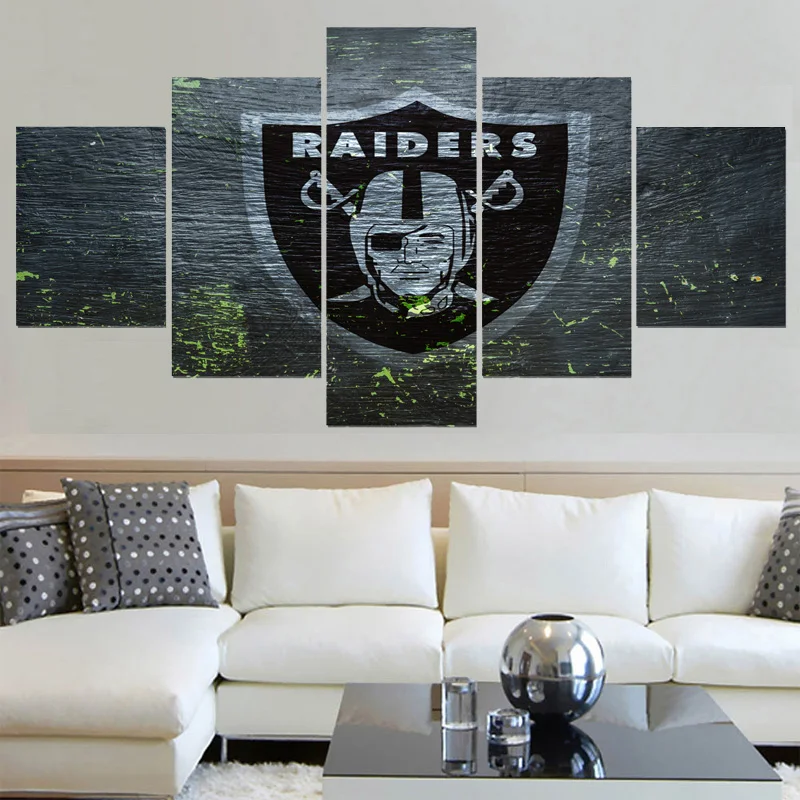 Новый Стиль Oakland Raiders холст живопись каллиграфия Спорт мяч команда плакат стены