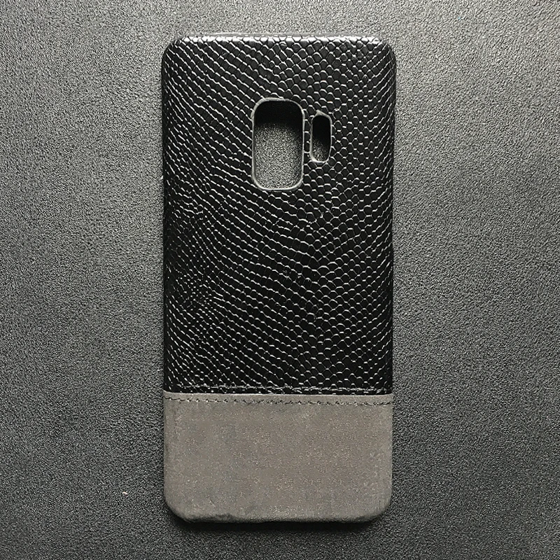 Black Винтажный змеиная кожа Текстурированный чехол для телефона для samsung S10 S8 S9 Plus S10 Lite чехол из искусственной кожи матовый Жесткий PC чехол задняя крышка Fundas - Цвет: Black