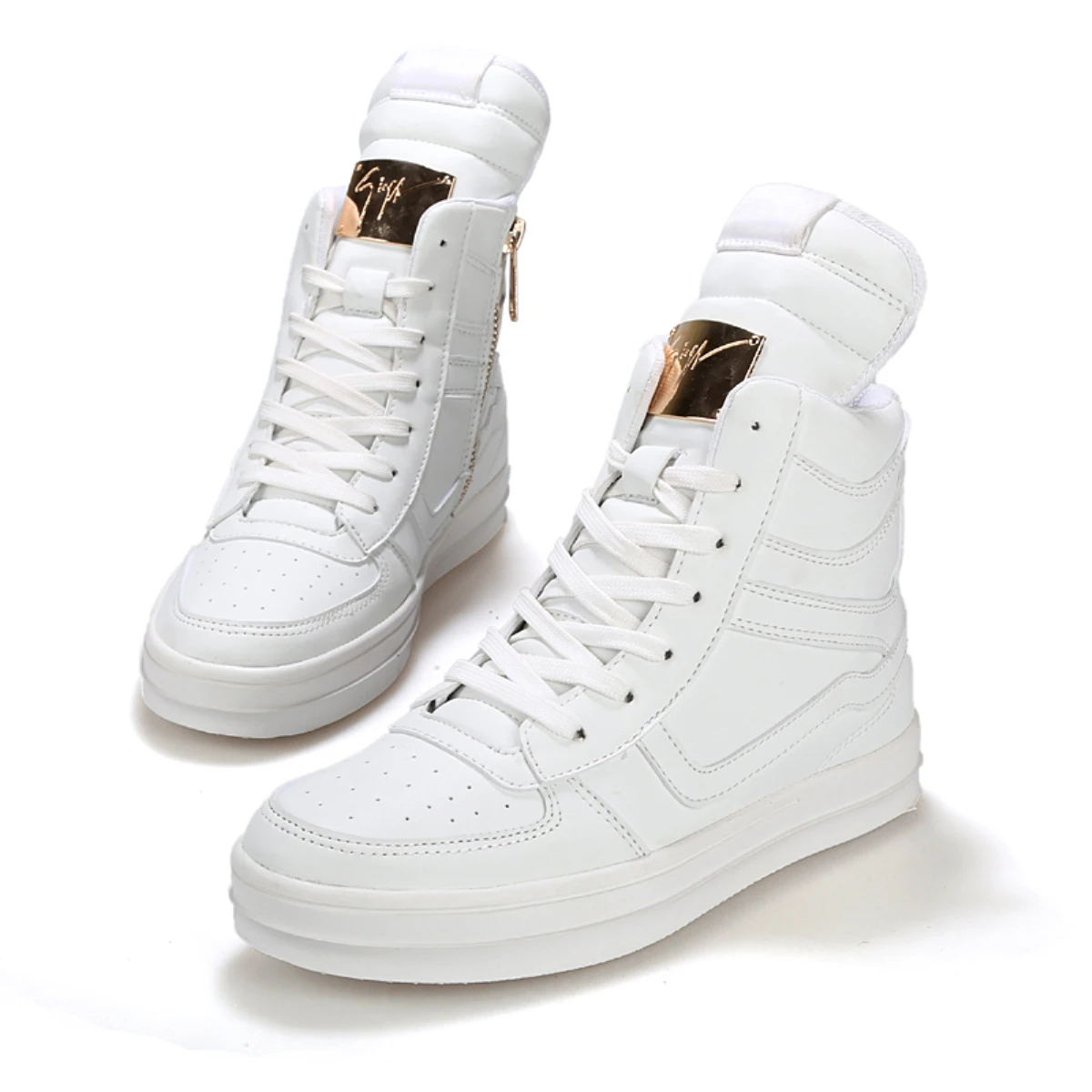 2019 Black White Men Fashion PU Leather Boots Big Size 39-45 Hot Style Ankle High Boys Platform Shoes | Обувь