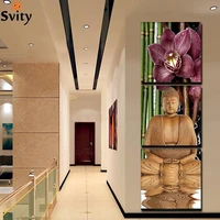 3 piece canvas art printed buddha painting decoracion paintings wall canvas pictures for living room giveaways wall sticker