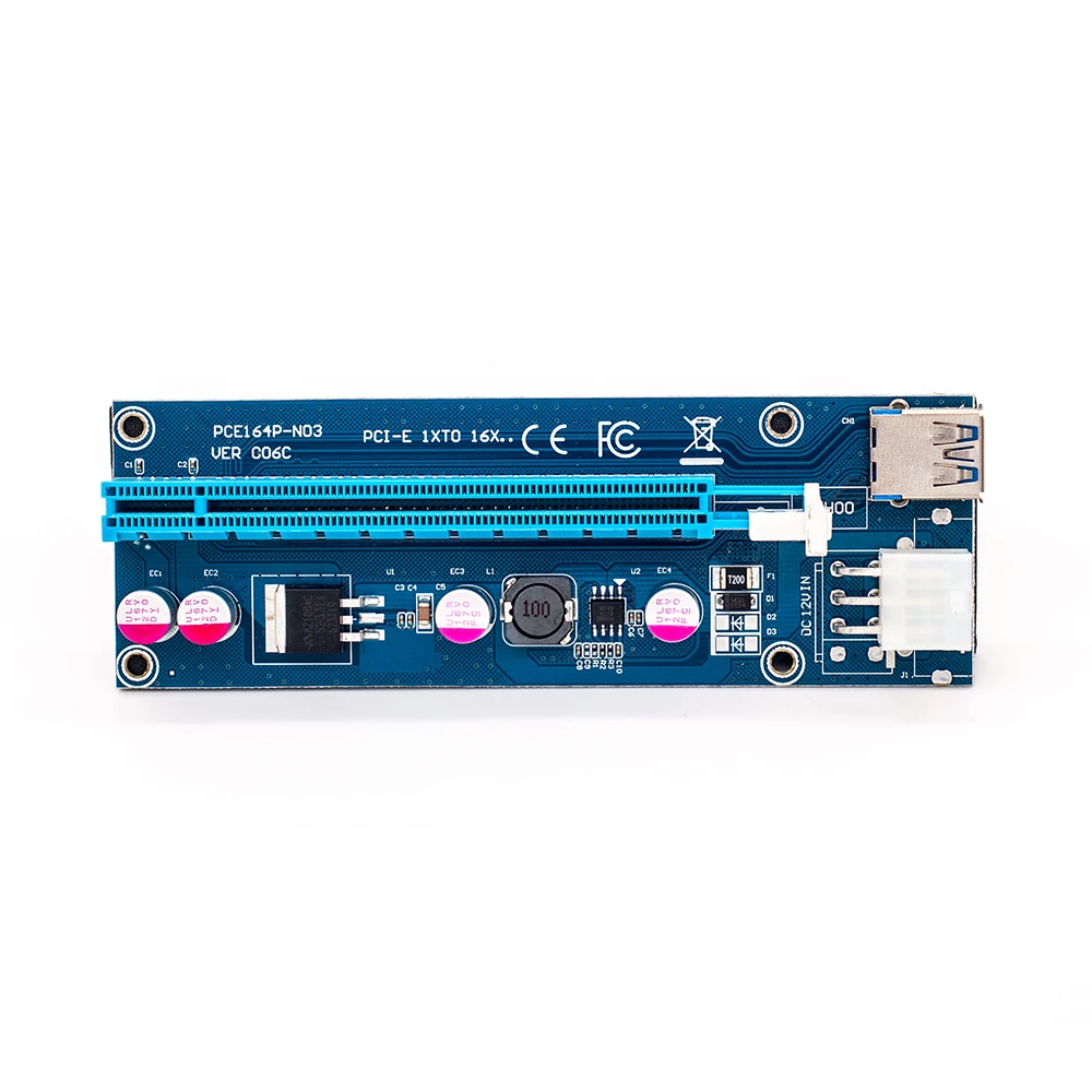 VER 006C 1X к 16X PCIE riser USB 3 0 адаптер карта с удлинитель pci e кабель 16x 6 упаковка|riser cable|1x to