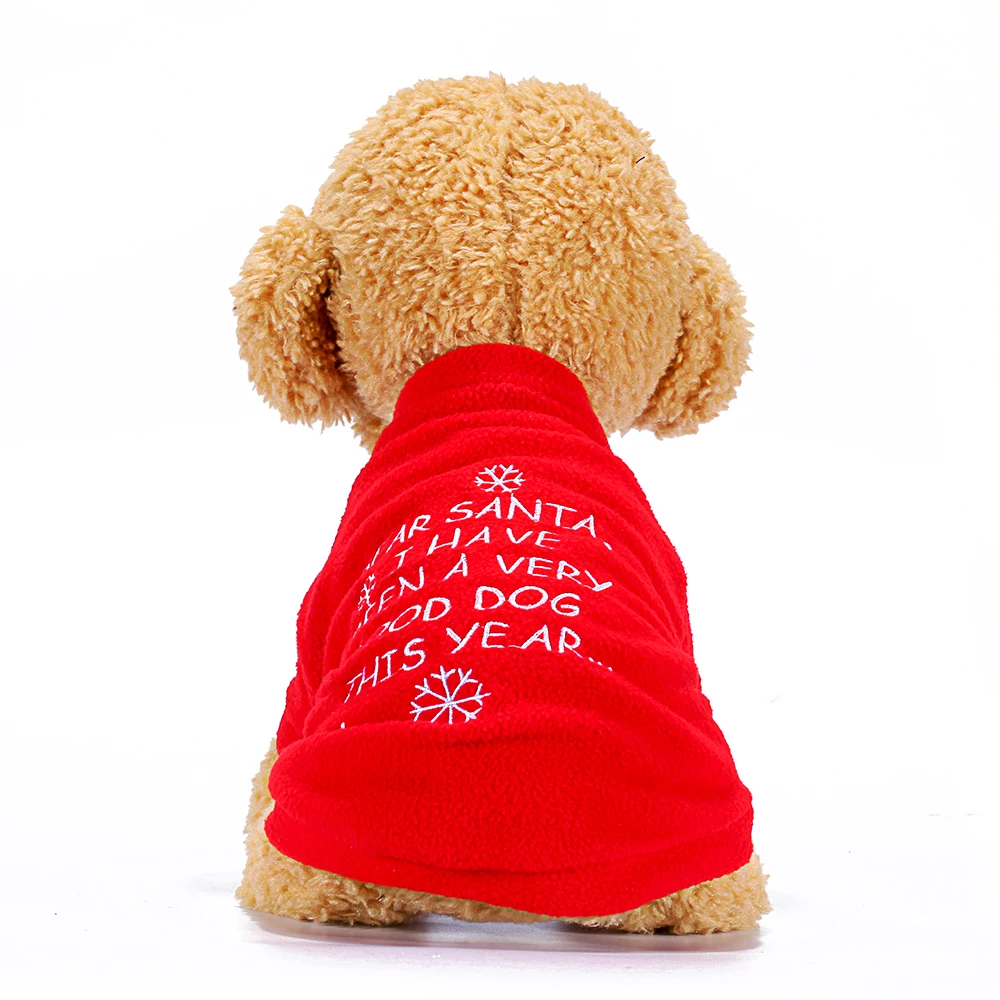 Рождественская Толстовка для собак красные зимние толстовки домашних животных