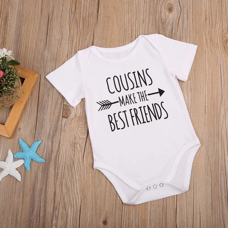 Хлопковый комбинезон с принтом Cousins для новорожденных боди маленьких мальчиков и