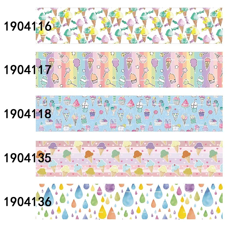 

grosgrain ribbon printed icecream food pattern 50yards