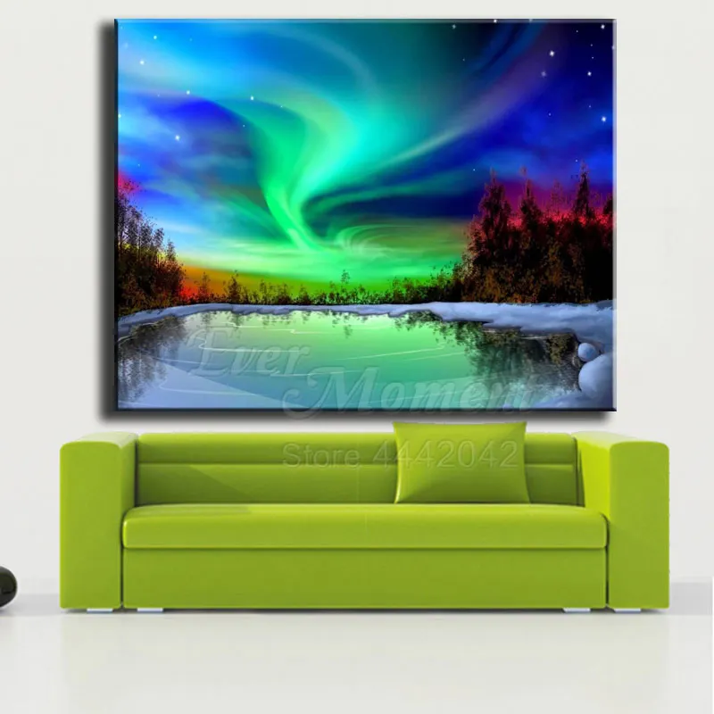 Ever Moment Diamond Painting Full Square Drill 5D DIY Cross Stitch Decoration For Home Embroidery Polar Lights S2F1730 | Дом и сад