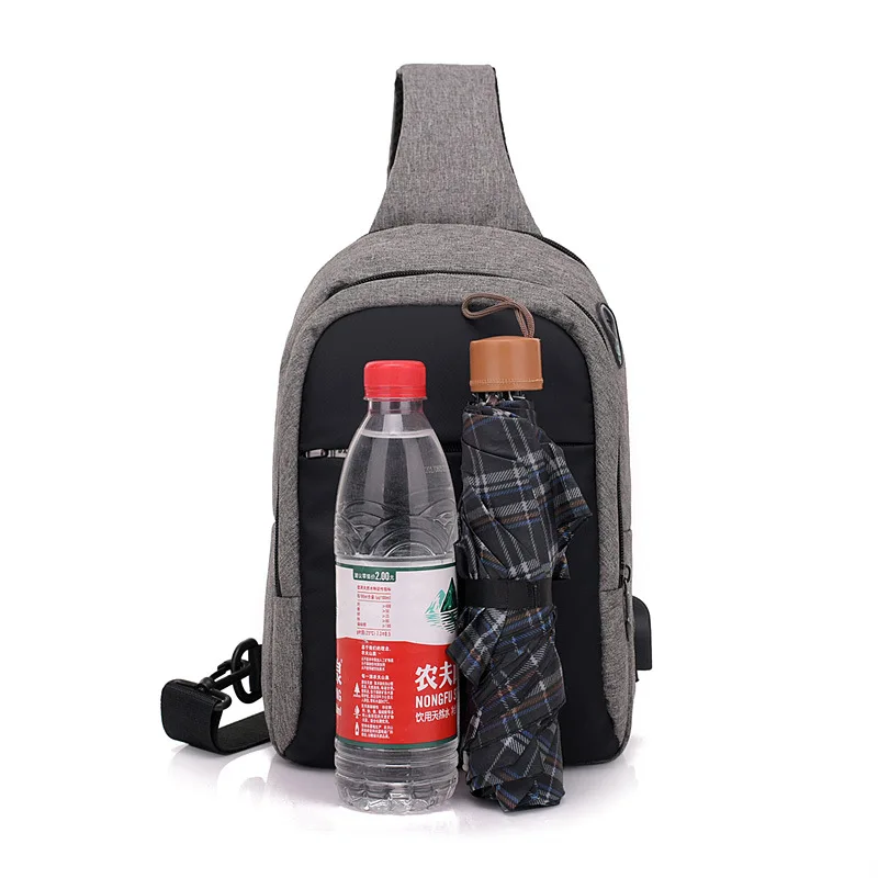 2018 USB Design Sling Bag Men Chest Pack Single Shoulder Strap Back Crossbody Bags Women Travel |