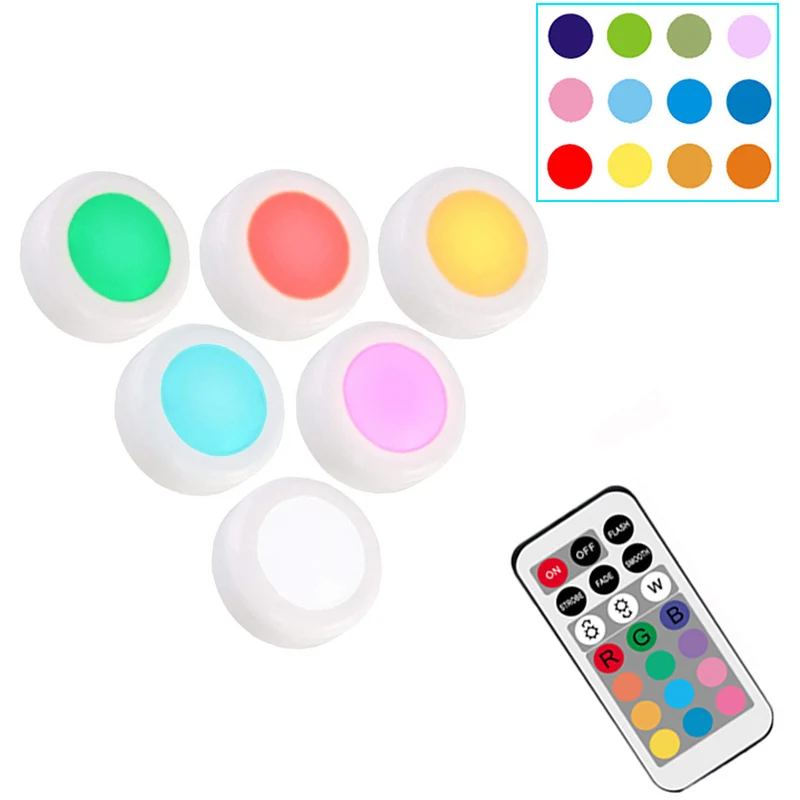 RGB ночные светильники с дистанционным затемненным аккумулятором Светодиодные