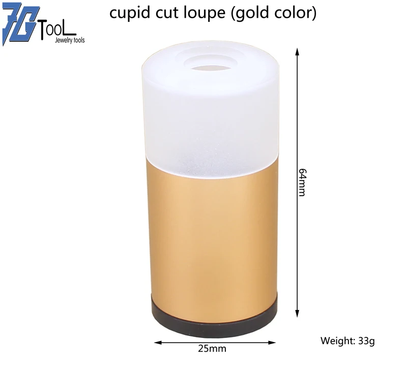 gold 1pc Драгоценных камней Лупа ювелирные изделия сердца, стрелы область, алмаз просмотра, лупа Кристалл лупа, ювелирные изделия тестирование инструмент - Цвет: gold 1pc
