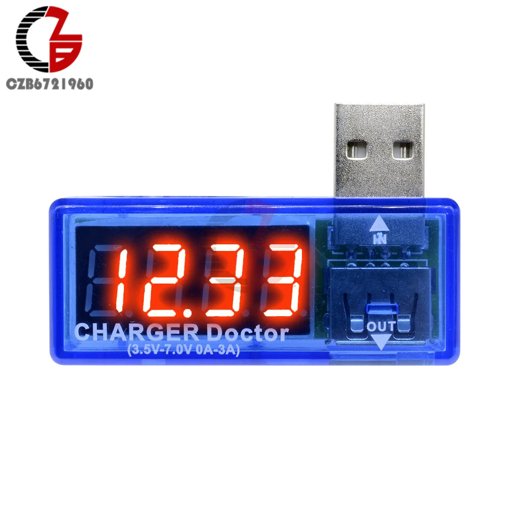 USB Blue Case 0,5" светодиодный цифровой вольтметр Амперметр постоянного тока 100 в 10 А измеритель напряжения тока USB зарядное устройство Доктор Автомобиль Мотоцикл Вольт Амперметр детектор Тестер - Цвет: USB Blue Case