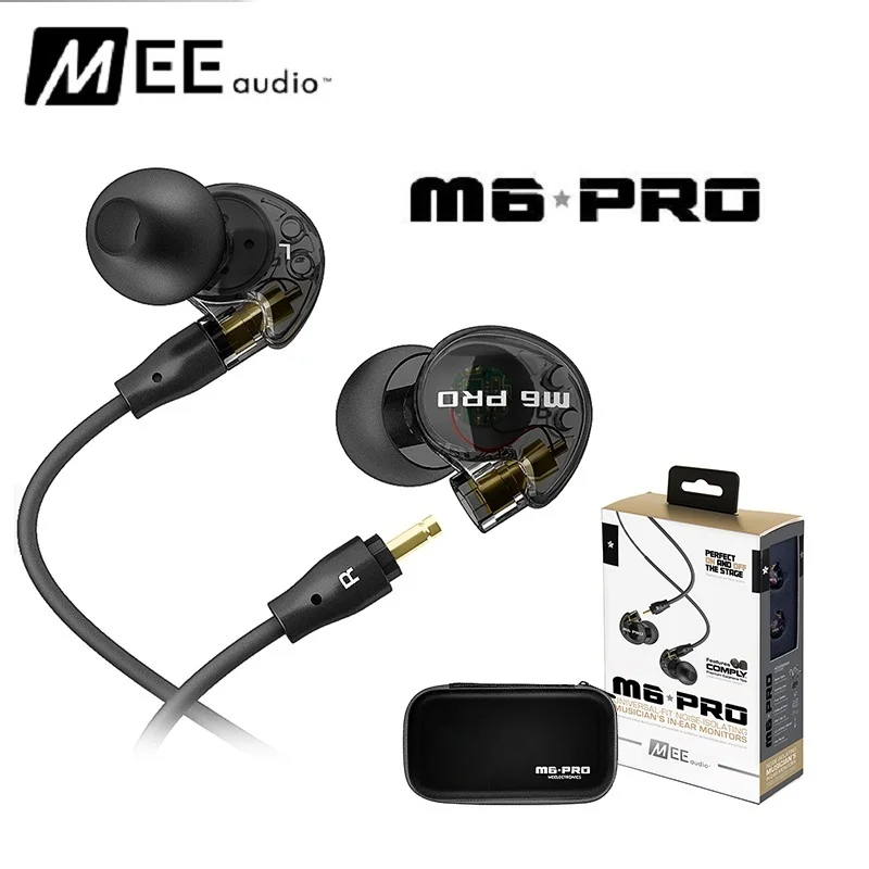 Высококачественные Проводные спортивные наушники для бега MEE Audio M6 PRO Hifi наушники-вкладыши со съемными кабелями PK se215