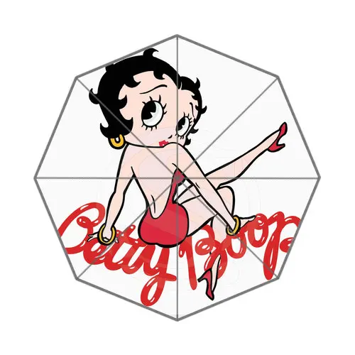 Горячая на заказ Betty Boop Лучший милый, симпатичный дизайн Портативный Модный стильный полезный Складной Зонтик Хороший Подарок Идея - Цвет: Розовый
