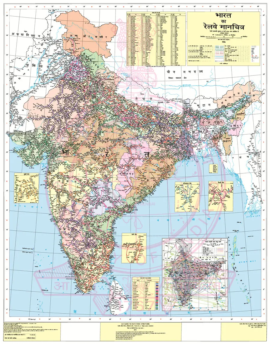 Карта индии под старину ретро холст с принтом винтажный геометрический постер