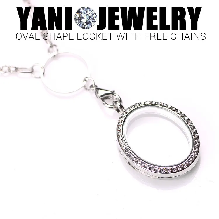 Овальный стеклянный медальон с памятью 10 шт./лот со стразами | Украшения и