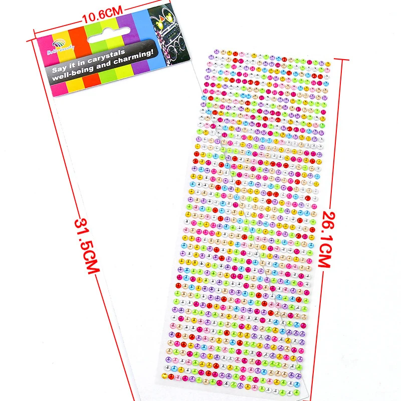 Наклейки Детские 800 шт./компл. 4 мм из самоклеящиеся стразы акрила | Дом и сад