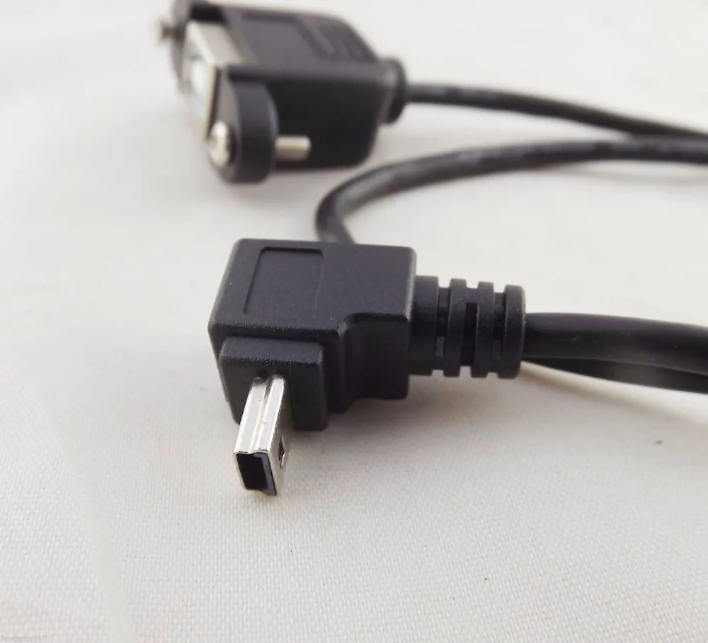 USB 2 0 B Female To Mini 5 Pin Male Up Angle Панель Крепления для принтера Удлинительный кабель 50 см