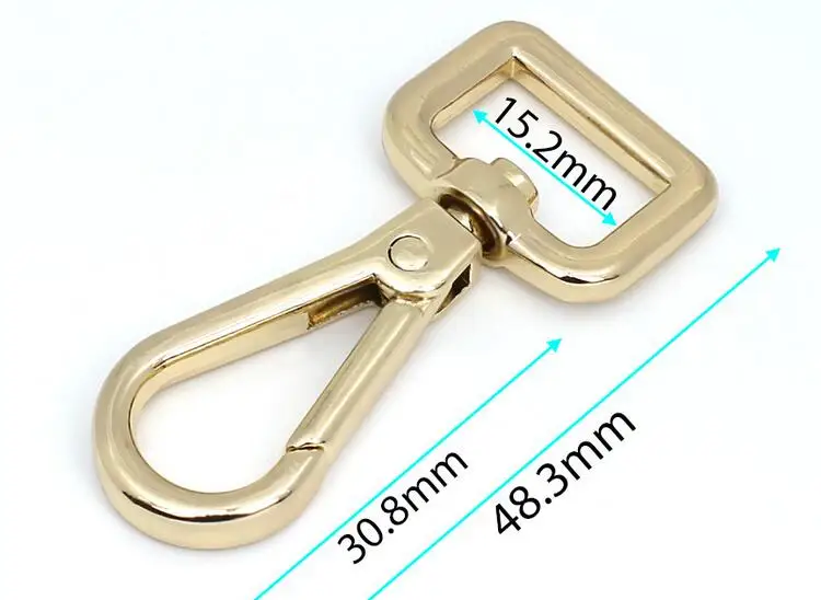 

15.2mmx43.8mm Light gold trigger snap for bag, hardware accessories,handbag hook swivel clasp Dog clip hook metal Clip Buckle