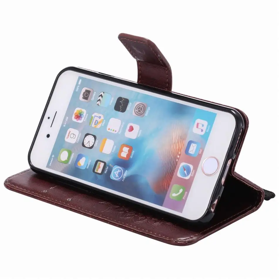 Кожаные чехлы-книжки с цветами для iPhone X, XR, XS, 11 Pro Max, 8, 7 Plus, 5S, 6 S, Touch 5, 6, однотонная цветная крышка, мандала, сумка для телефона DP23Z