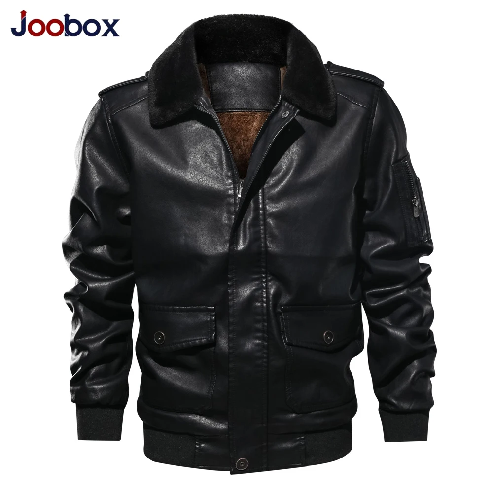 Размер США брендовая кожаная куртка с меховым воротником мужская осенне зимняя