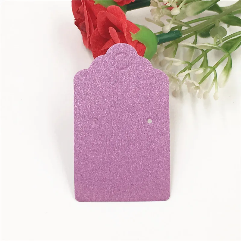 purple 100 шт./партия,, серьги, 5x3 см для женщин, ювелирные изделия, аксессуары, упаковка, держатель, бумажные Висячие серьги, ушные капли, серьги, карты - Цвет: purple