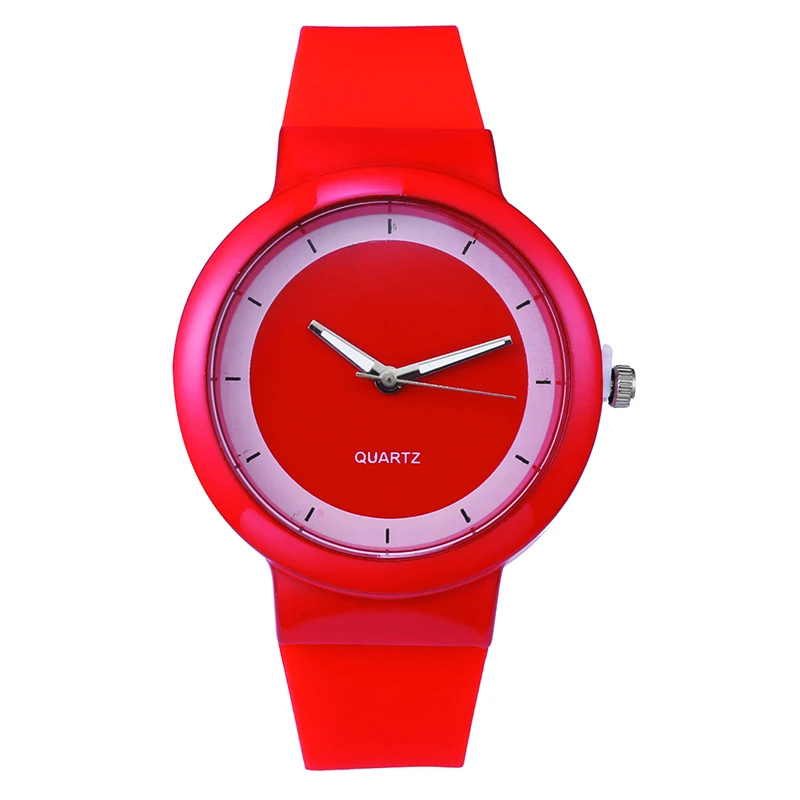 Простой Стиль Классические Силиконовые Студенческие Кварцевые часы Женские