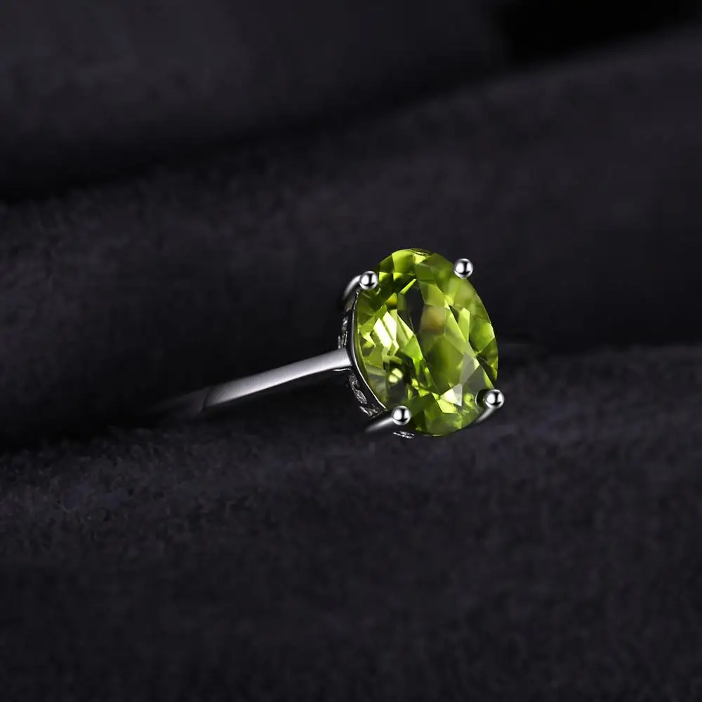 Jewelrypalace натуральная 925 серебро 1.4ct натуральный Пасьянс Перидот Кольца для Для женщин любовь подарок Классический овальный Красивые ювелирные изделия