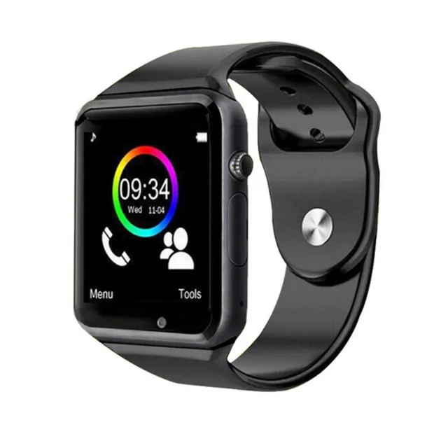 Black Black Наручные часы A1 Bluetooth Смарт часы спортивные Шагомер с sim-камерой Smartwatch для Android смартфонов Россия T15 PK DZ09 - Цвет: Black Black