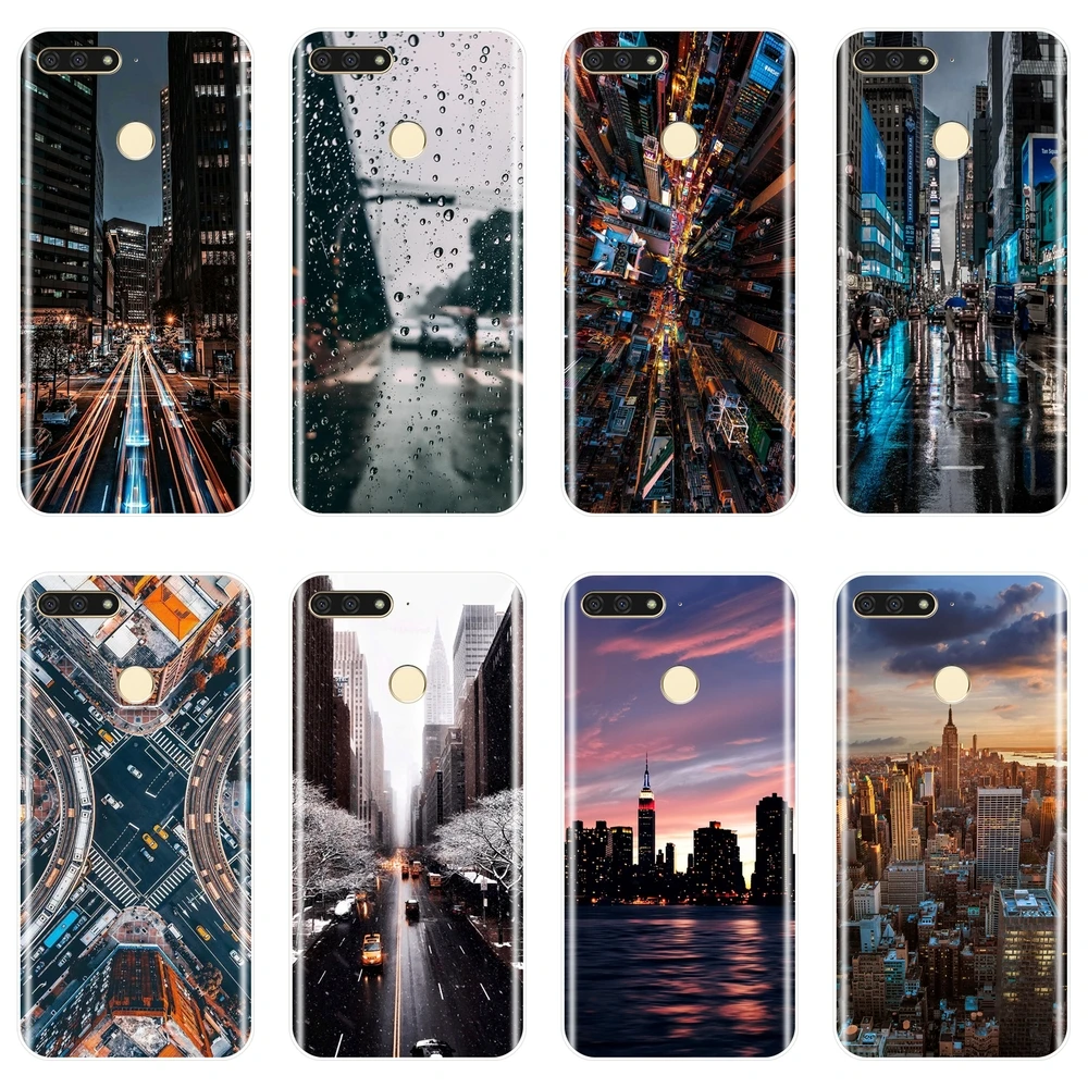 Задняя крышка для huawei Y3 Y5 Y6 II Y7 2017 Pro мягкий силиконовый городской уличный крутой