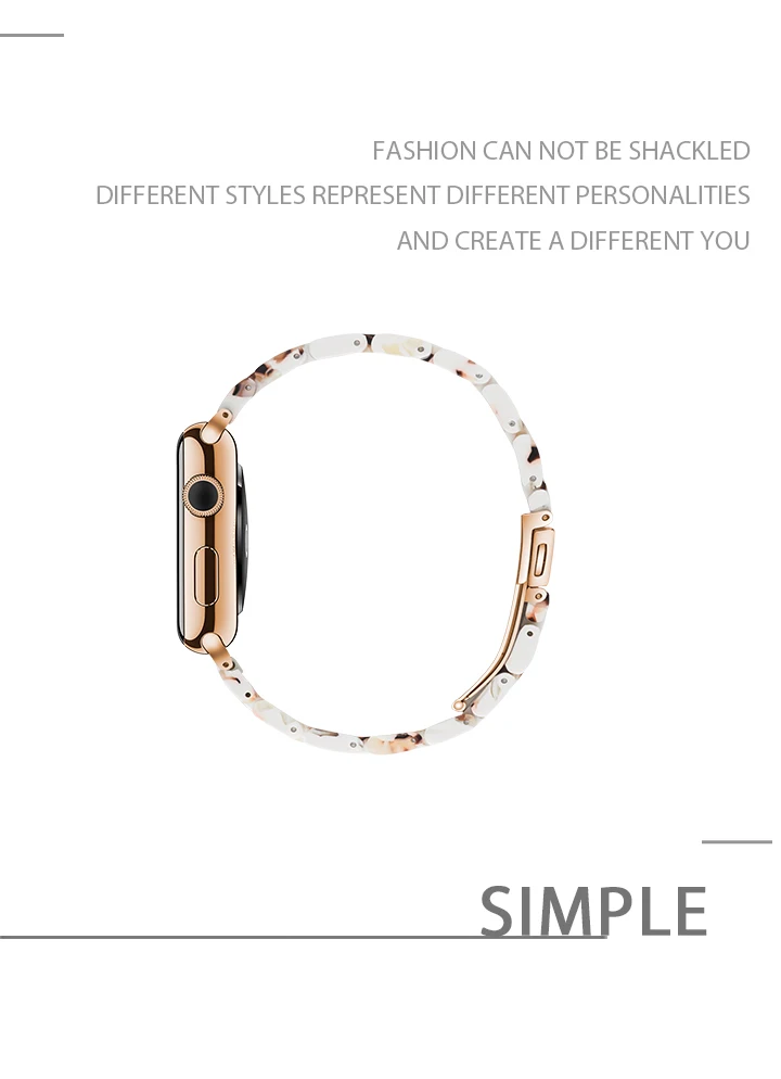 Новая смола наручных часов Apple Watch, версии аксессуары 20 мм/22 мм/38/40/42/44 мм имитация Керамика широко открытым носком пряжкой ремешки для часов Ремни браслет